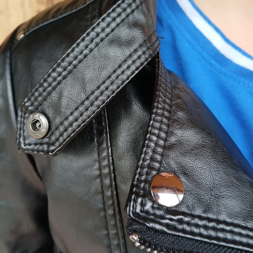 Black Faux Leather Bomber Jacket Punk Moto Unisex Blokecore 11-12 Zarv Kids